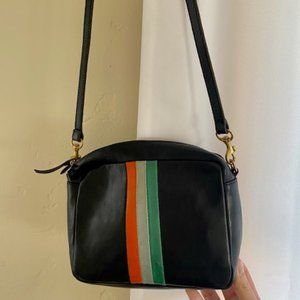 Clare V Midi Sac, Black Pop Sky Stripe